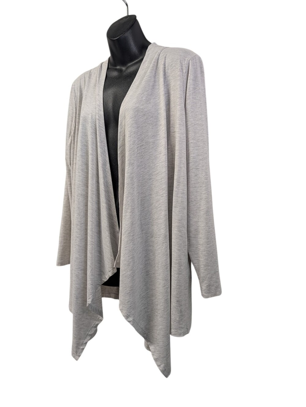Cyrus womens Light Gray Open Front Lace Up Back Cardigan Drape Jacket Size 2X - Picture 3 of 8
